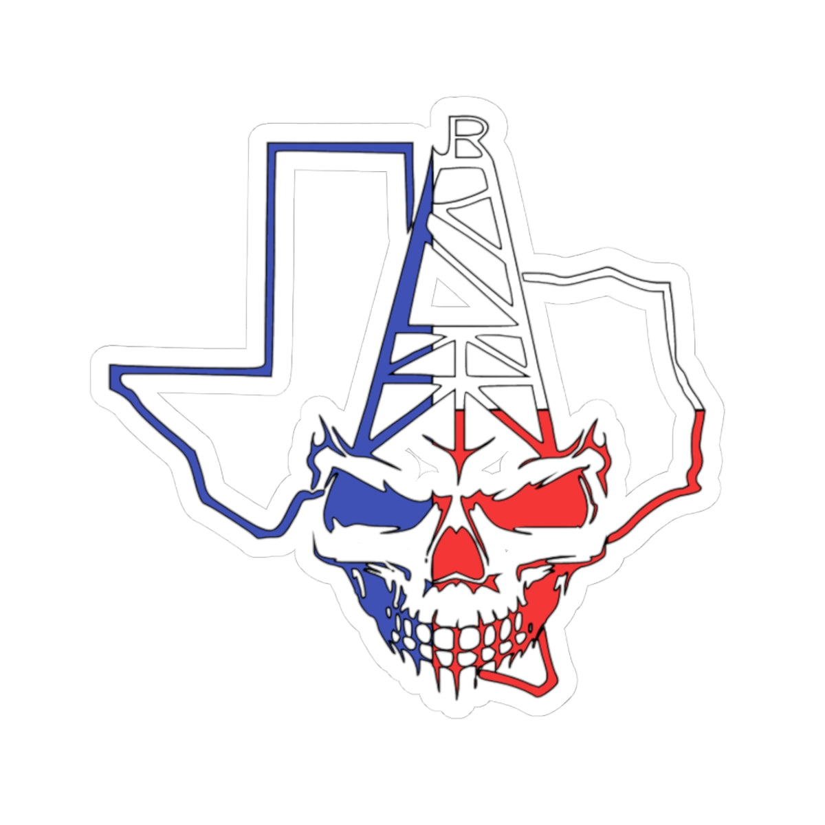 Texas color Skull -Cut Stickers, Laptop Decor, Bike Stickers, Texan Pride, Oilfield Gifts, Unique Art Decor